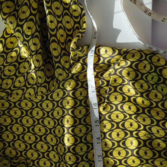 100% Silk Juliana Collezione Geometric Neon Print Tiered Collar & Cuffs Size 10 - Picture 9 of 10